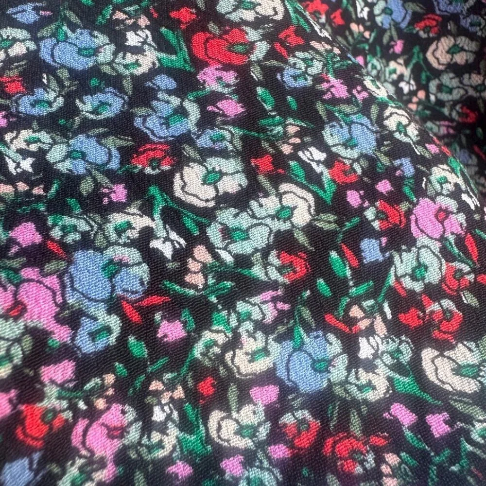 Loft Ruffle 3/4 Sleeve V-Neck Wrap Floral Skort Dress Women's Size S